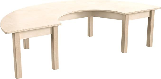 Commercial Grade Wooden Half Circle Preschool Classroom Activity Table