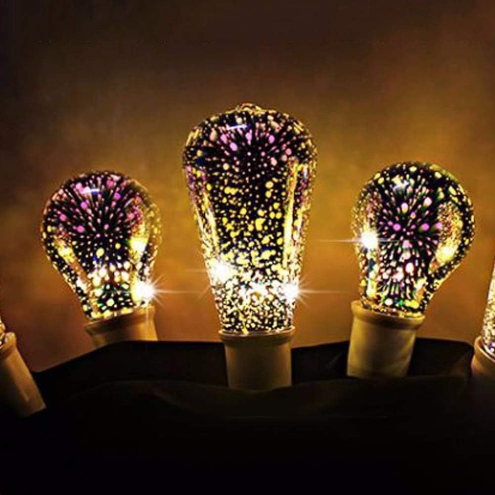 3D Fireworks Light Bulb Decorative LED Bulb E26 Base Edison Bulb Light for Holiday Christmas Decoration Bar Glass LED Lamp
