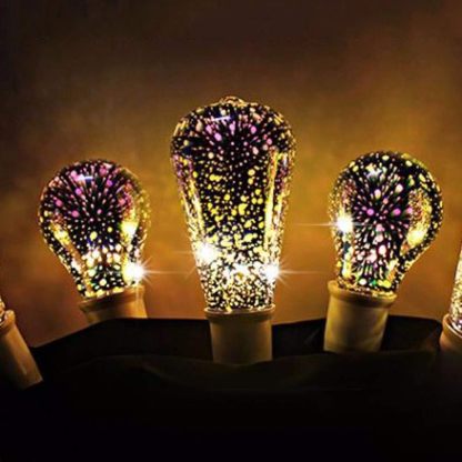3D Fireworks Light Bulb Decorative LED Bulb E26 Base Edison Bulb Light for Holiday Christmas Decoration Bar Glass LED Lamp