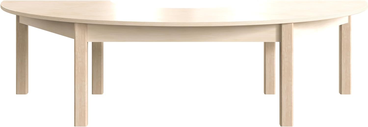 Commercial Grade Wooden Half Circle Preschool Classroom Activity Table