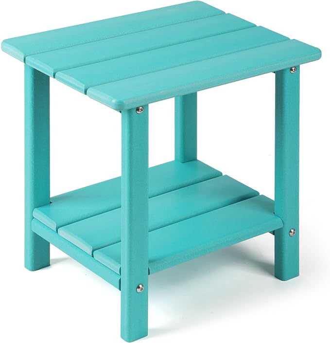 Adirondack Outdoor Side Table, 2-Tier Sturdy Patio End Table