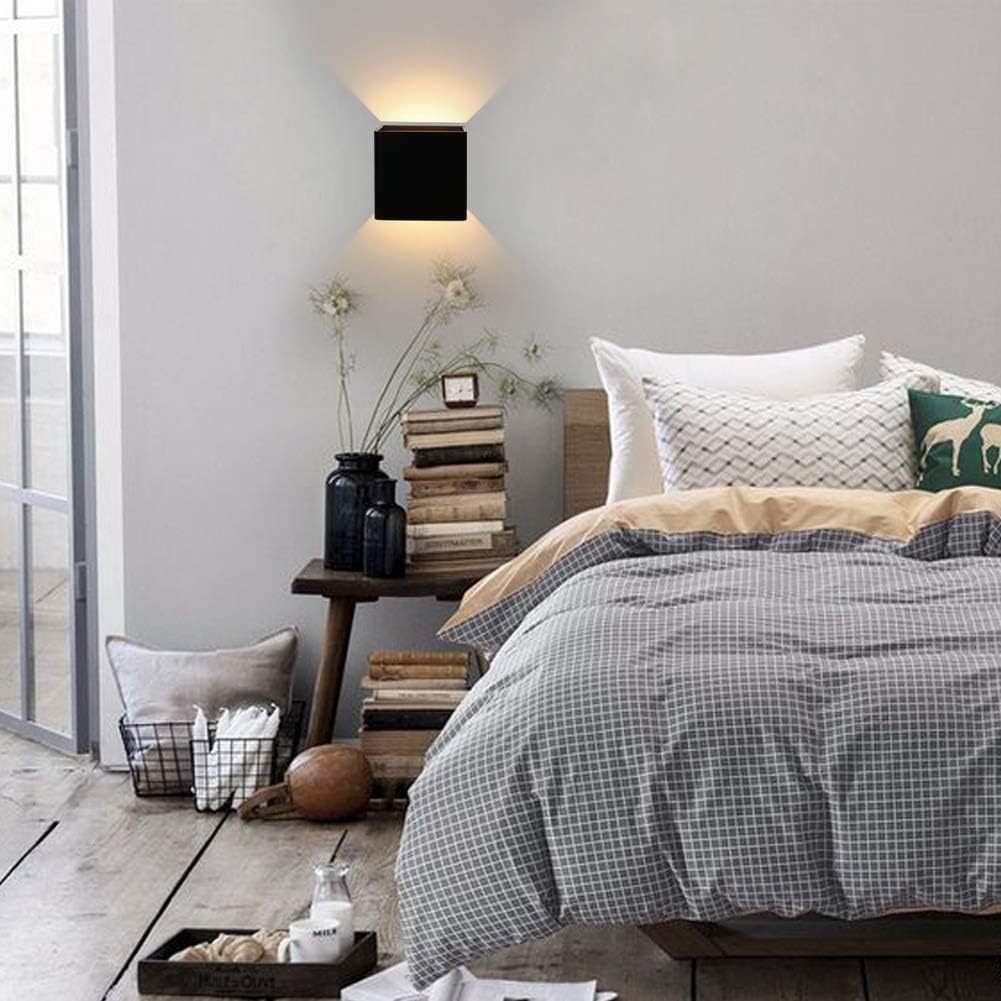 Black Modern LED Wall Sconce Lighting Fixtures Aluminum 10W Warm White 3000k Up and Down Indoor Lighting for Living Room Bedroom Hallway Not Dimmable