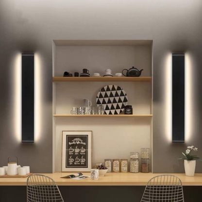 24 inch LED Wall Sconce Lighting, 20W Black Vanity Lights for Bathroom Vanity, Matte Black Modern Warm White 2700-3200K