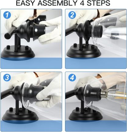 Bathroom Vanity Wall Light Over Mirror: 3-Light 3 Lights Wall Sconces Lamp with Glass Shade