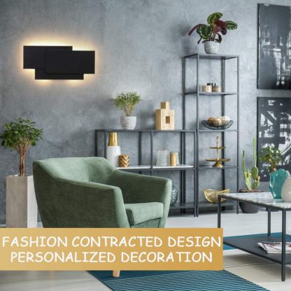 15.75”/36W LED Modern Wall Sconce Indoor Matte Black Wall Mount Light for Living Room Bedroom Staircase Hallway Warm White 3000K