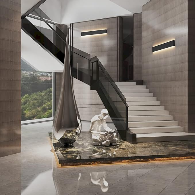 39.3inch Modern Black Vanity Light Fixtures LED Bathroom Wall Light Up and Down Bathroom Lighting Fixtures Warm White Light 3000K