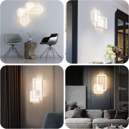 Modern Indoor Wall Sconce Aluminum Up and Down 20W LED Modern Wall Sconce for Indoor Living Room Bedroom Hallway (Natural White Light, 4000K)