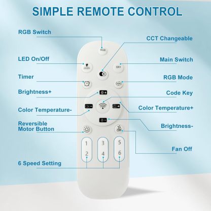 Low Profile Ceiling Fan: 18 Inch Flush Mount Bladeless RGB Ceiling Fan with Light and Remote for Bedroom Living Room Kitchen