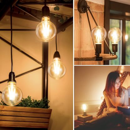 G25 Globe Smart Edison Bulbs, 2700K-6500K Tunable and Dimmable WiFi Edison Bulbs 2-Pack
