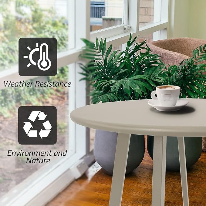 Outdoor Side Table, Weather Resistant Patio Small Side Table