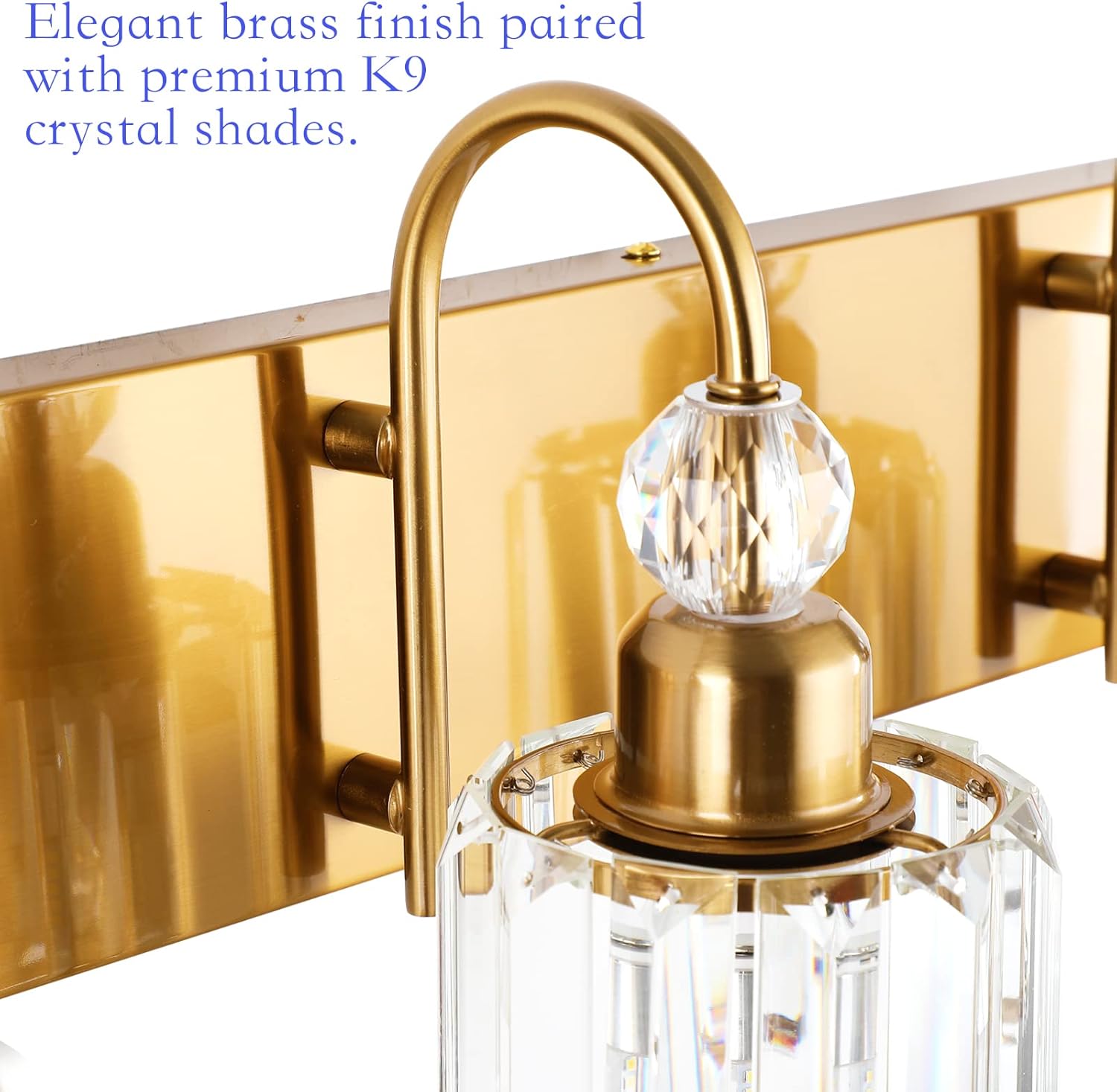 Brass Gold Vanity Lights for Bathroom 4-Lights Brass Gold Crystal Bathroom Vanity Lights Over Mirror Modern Crystal Bathroom Wall Lighting Fixtures