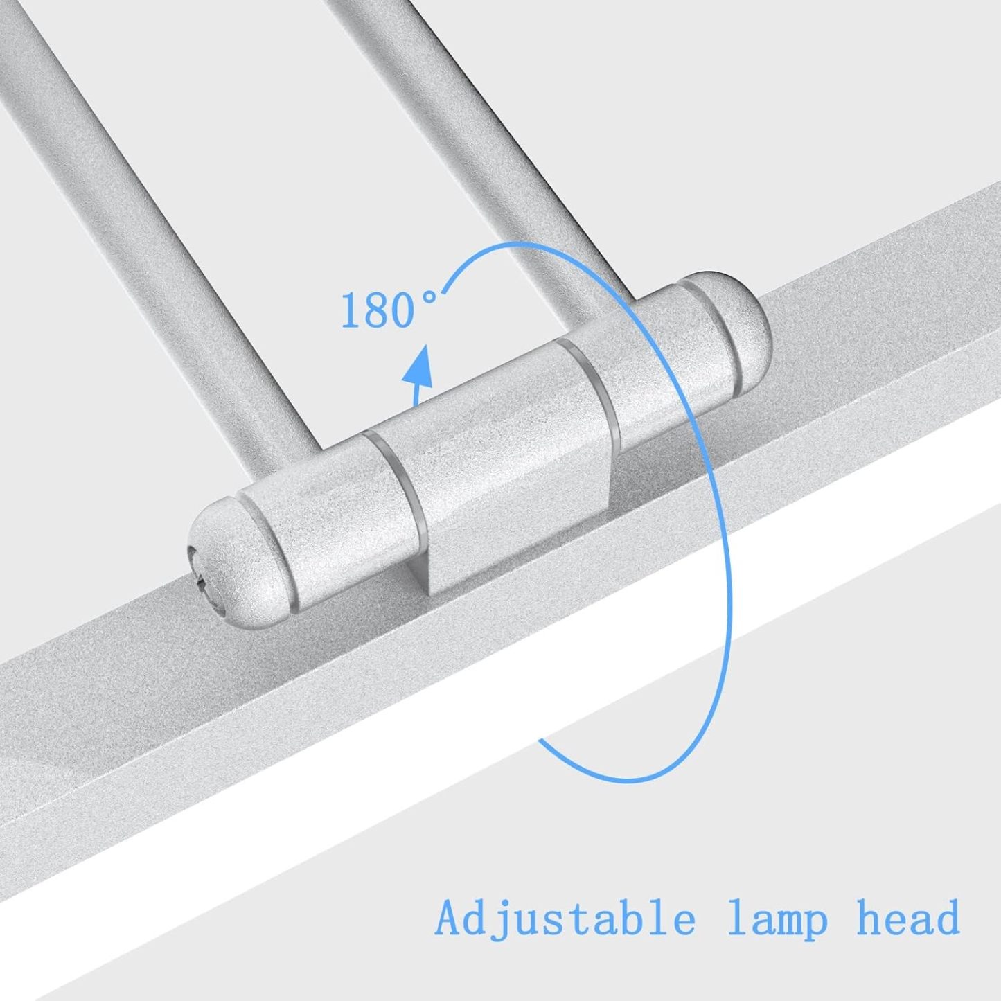 24" LED Modern Silver Vanity Light 14W Adjustable Vanity Light for Bathroom Silver Modern LED Bathroom Vanity Light Fixtures Over Mirror (6000K Cool White Light)