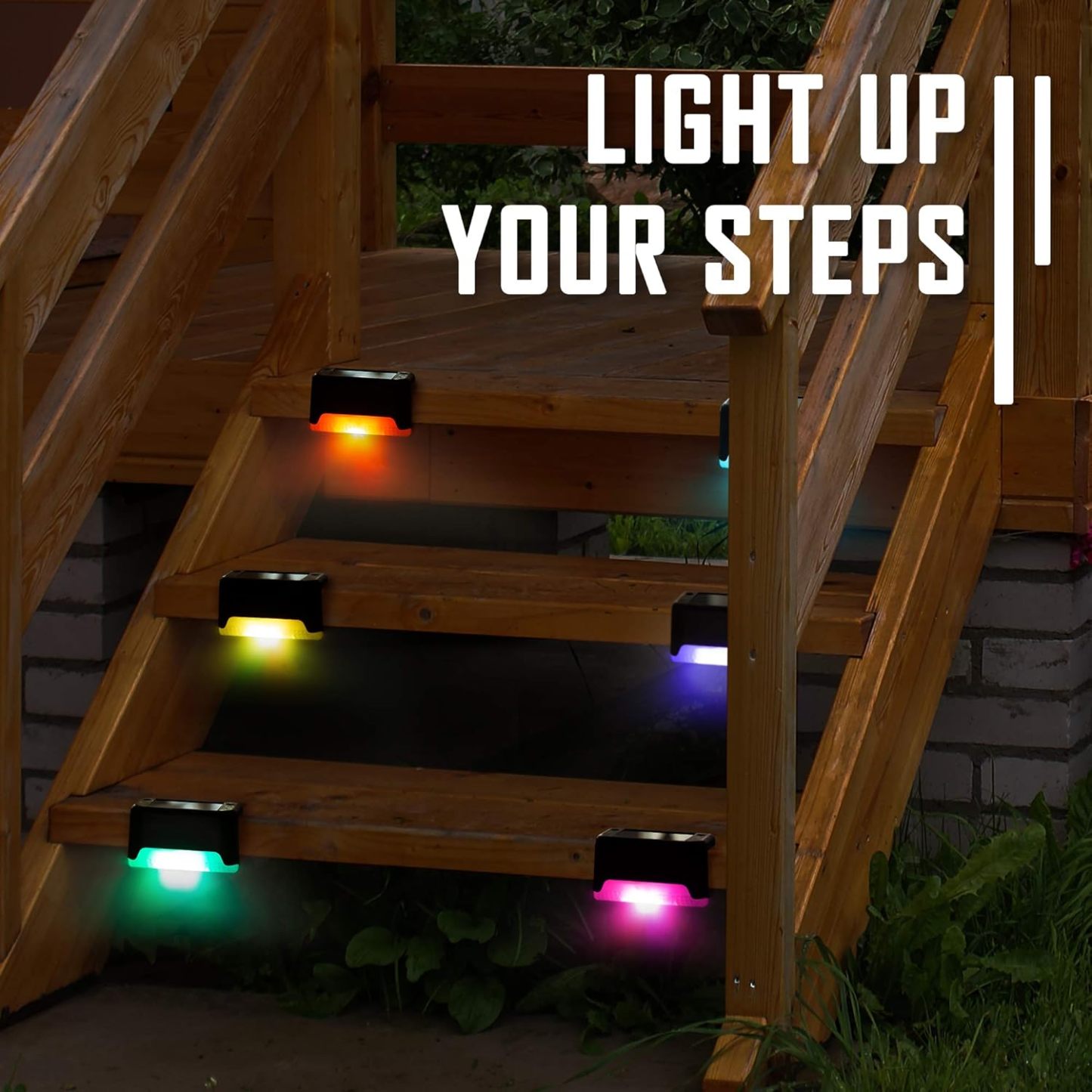 16 Pack Color Changing Solar Deck Lights Outdoor Waterproof for Outdoor Stair, Step, Fence, Patio and Yard
