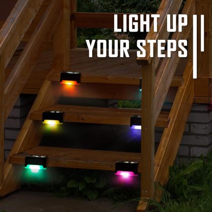 16 Pack Color Changing Solar Deck Lights Outdoor Waterproof for Outdoor Stair, Step, Fence, Patio and Yard