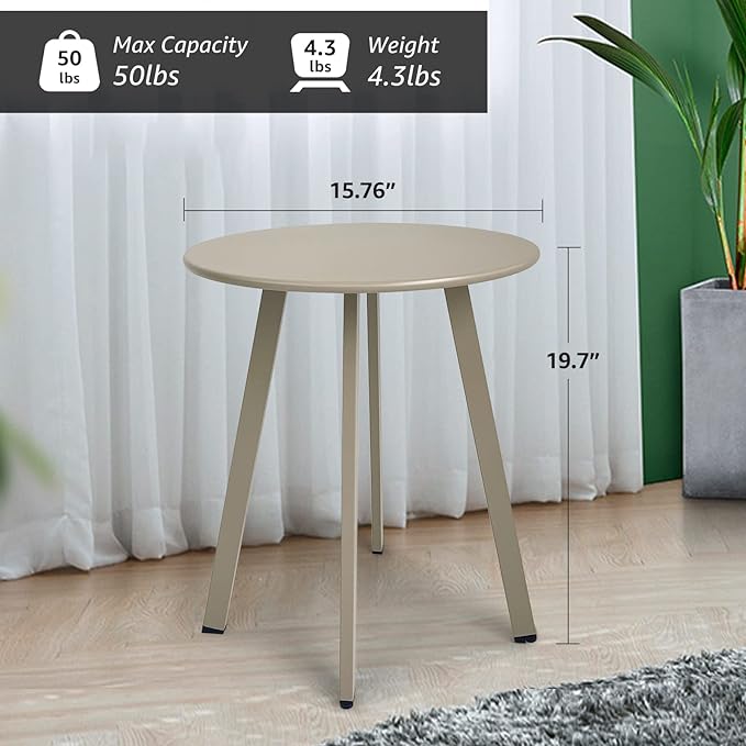 Outdoor Side Table, Weather Resistant Patio Small Side Table