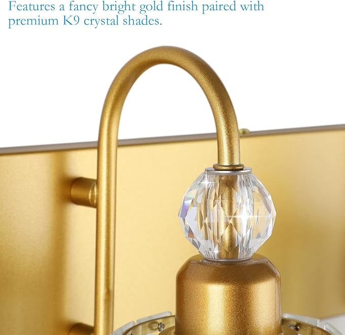 Gold Bathroom Vanity Lights 3-Lights Gold Crystal Vanity Lights Over Mirror Modern Crystal Bathroom Vanity Lighting Fixtures