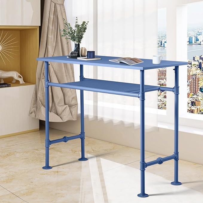 High Bar Table-Modern Narrow Patio Table-Metal Tall Pub Table