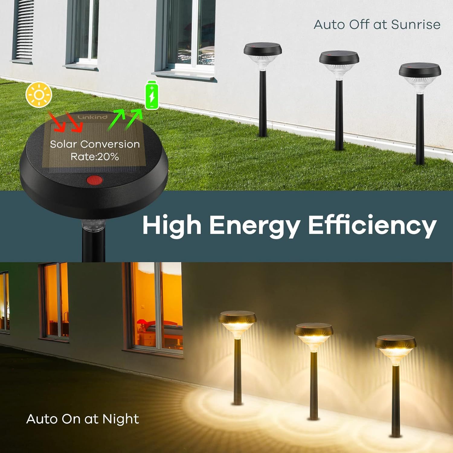 Solar Pathway Lights Outdoor 8 Pack, Solar Lights Outdoor, Warm White Solar Path Lights Waterproof