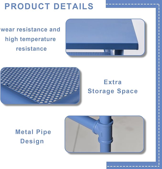 High Bar Table-Modern Narrow Patio Table-Metal Tall Pub Table