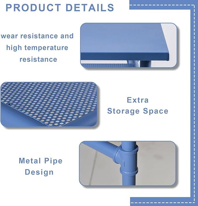 High Bar Table-Modern Narrow Patio Table-Metal Tall Pub Table