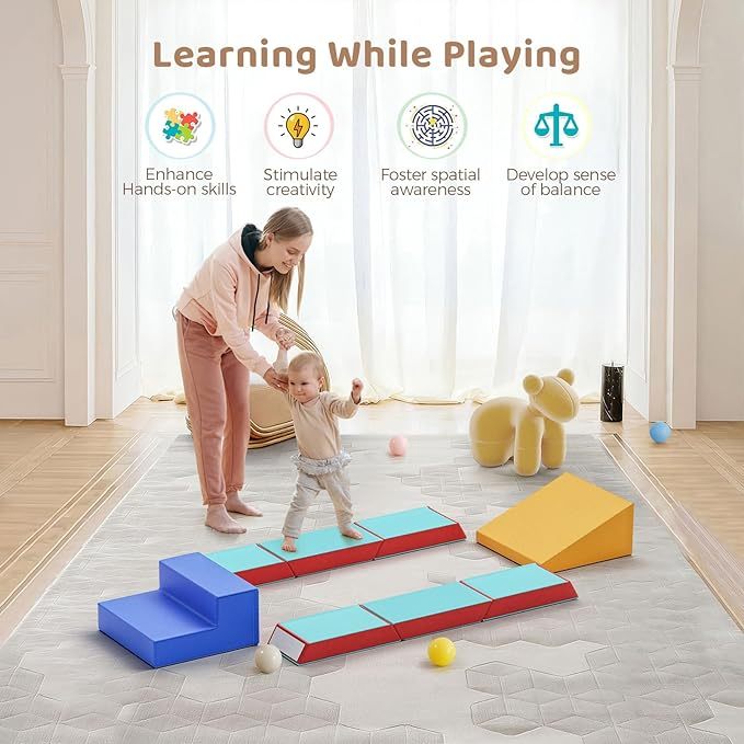 Foam Climbing Blocks with Ball Pit, Soft Play Climbing for Toddlers