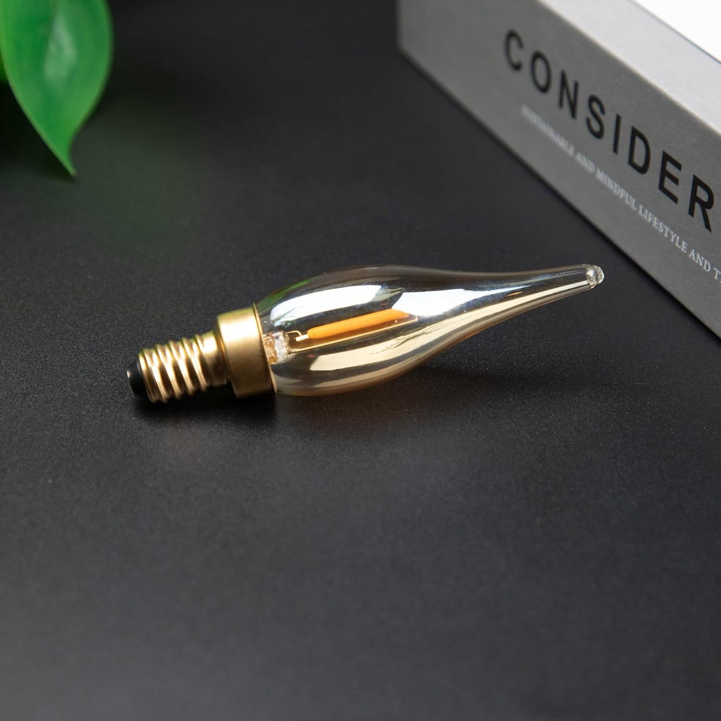 E12 Candelabra LED Night Lights,0.7W Amber Low Watt Candle Decorative Light Bulbs Equal to 7Watt Incandescent,50Lumen 2200K Ultra Warm White Chandelier for Decor Lighting,CRI>90+,Glass,6Pcs