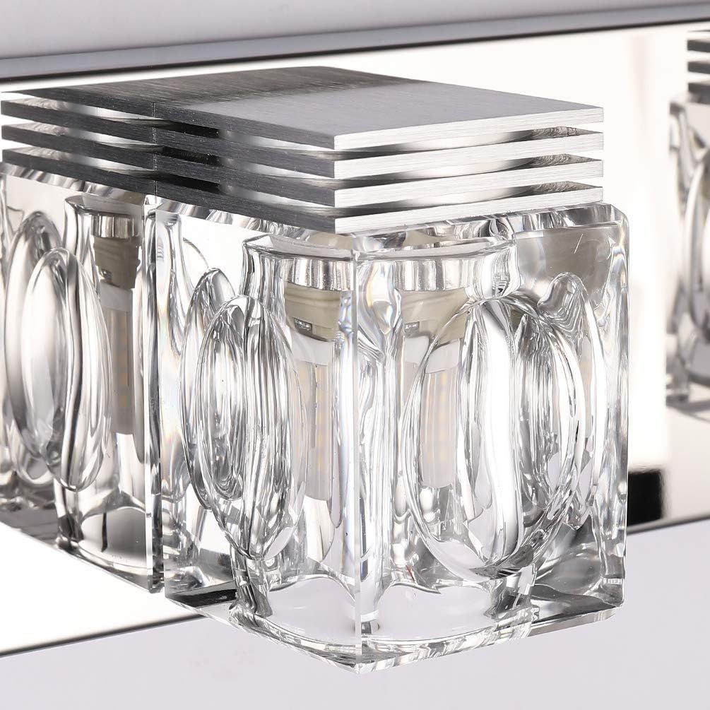 LED Modern Bathroom Vanity Lights 6 Lights Crystal Glass Stainless Steel Bathroom Vanity Lights Fixtures Over Mirror LED Modern Crystal Glass Vanity Lights
