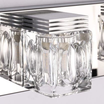 LED Modern Bathroom Vanity Lights 6 Lights Crystal Glass Stainless Steel Bathroom Vanity Lights Fixtures Over Mirror LED Modern Crystal Glass Vanity Lights