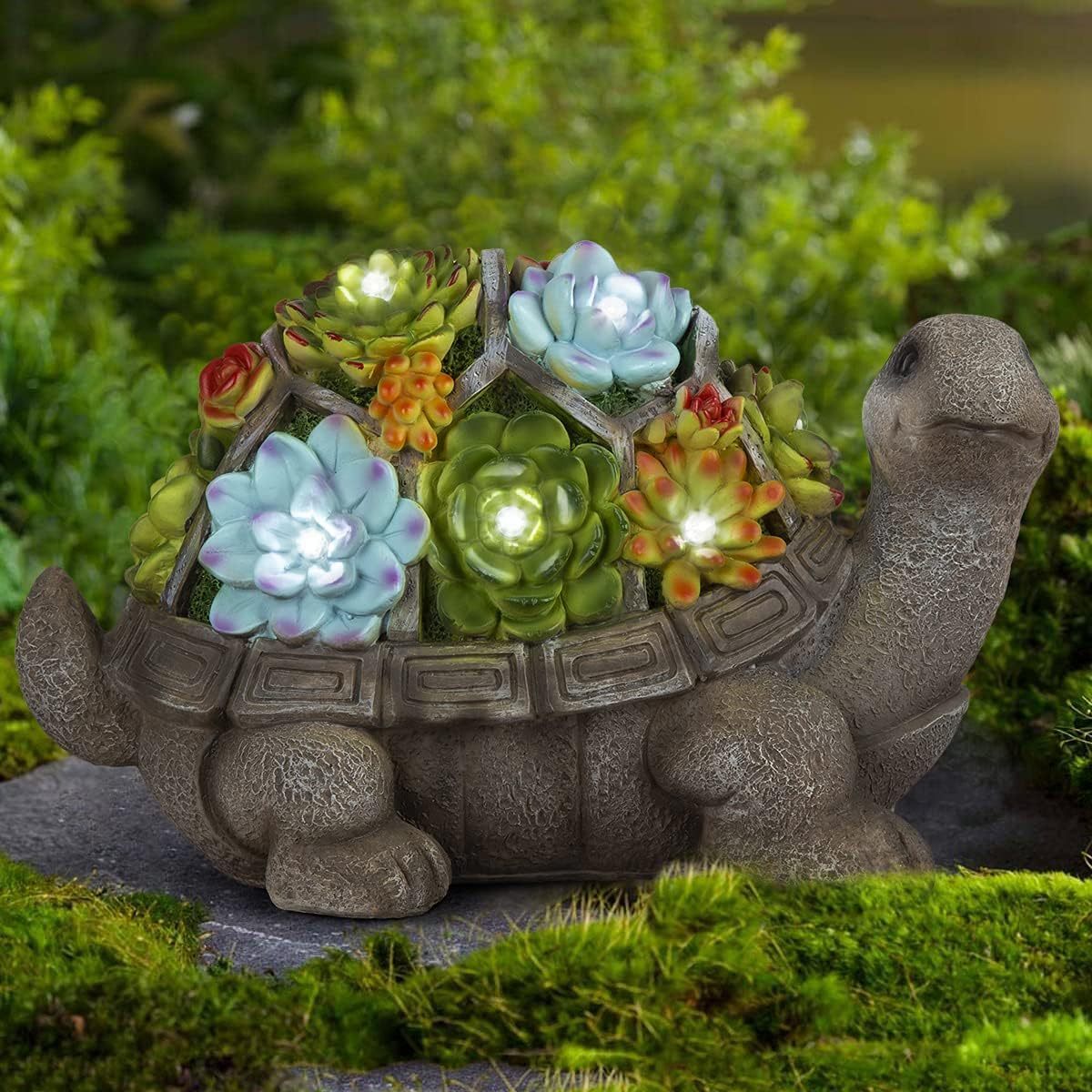 11.5 Inch Solar Garden Statues Turtle Figurine Lights for Outside Garden Decor, Yard Decorations Outdoor Housewarming Gifts
