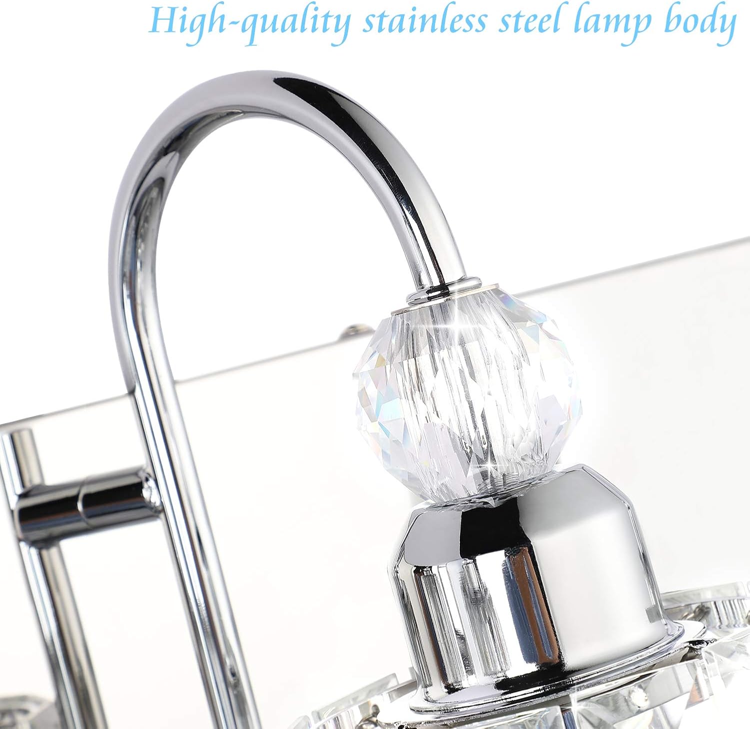 Modern Bathroom Vanity Light 2-Lights Modern Crystal Wall Light Fixtures Modern Crystal Vanity Lighting for Bathroom