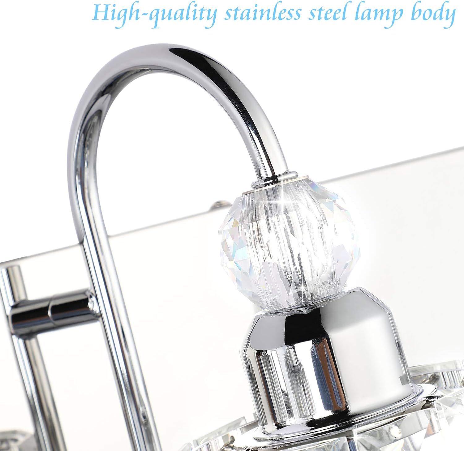 Modern Bathroom Vanity Light 2-Lights Modern Crystal Wall Light Fixtures Modern Crystal Vanity Lighting for Bathroom