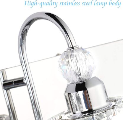 Modern Bathroom Vanity Light 2-Lights Modern Crystal Wall Light Fixtures Modern Crystal Vanity Lighting for Bathroom
