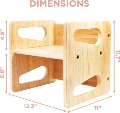 Table and Chair (12 inch) - Solid Wooden Toddler Chair/Table