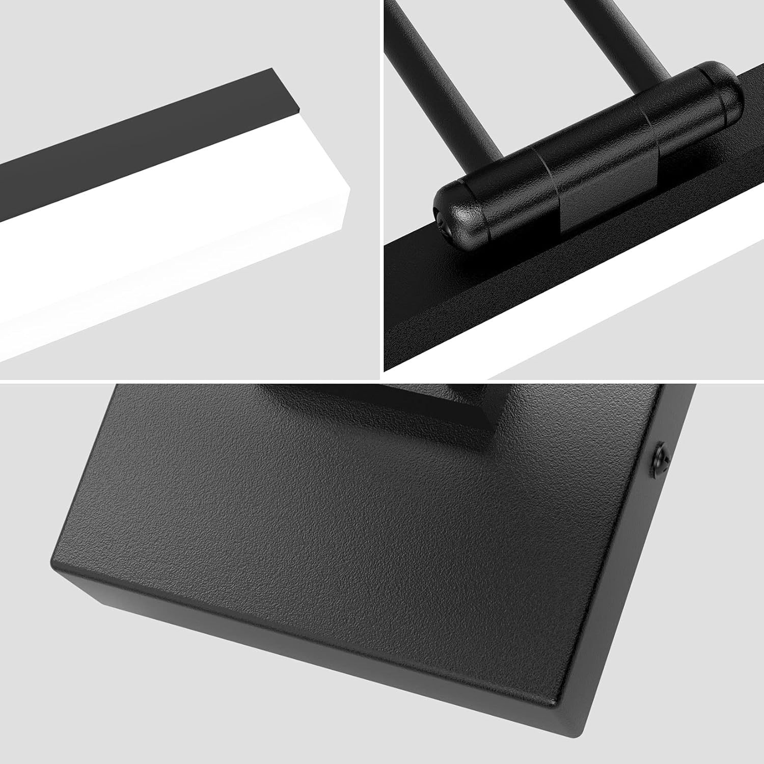 40" Modern LED Matte Black Bathroom Vanity Light 24W Adjustable Black Vanity Lighting Modern LED Bathroom Vanity Light Fixtures Over Mirror (6000K Cool White Light)