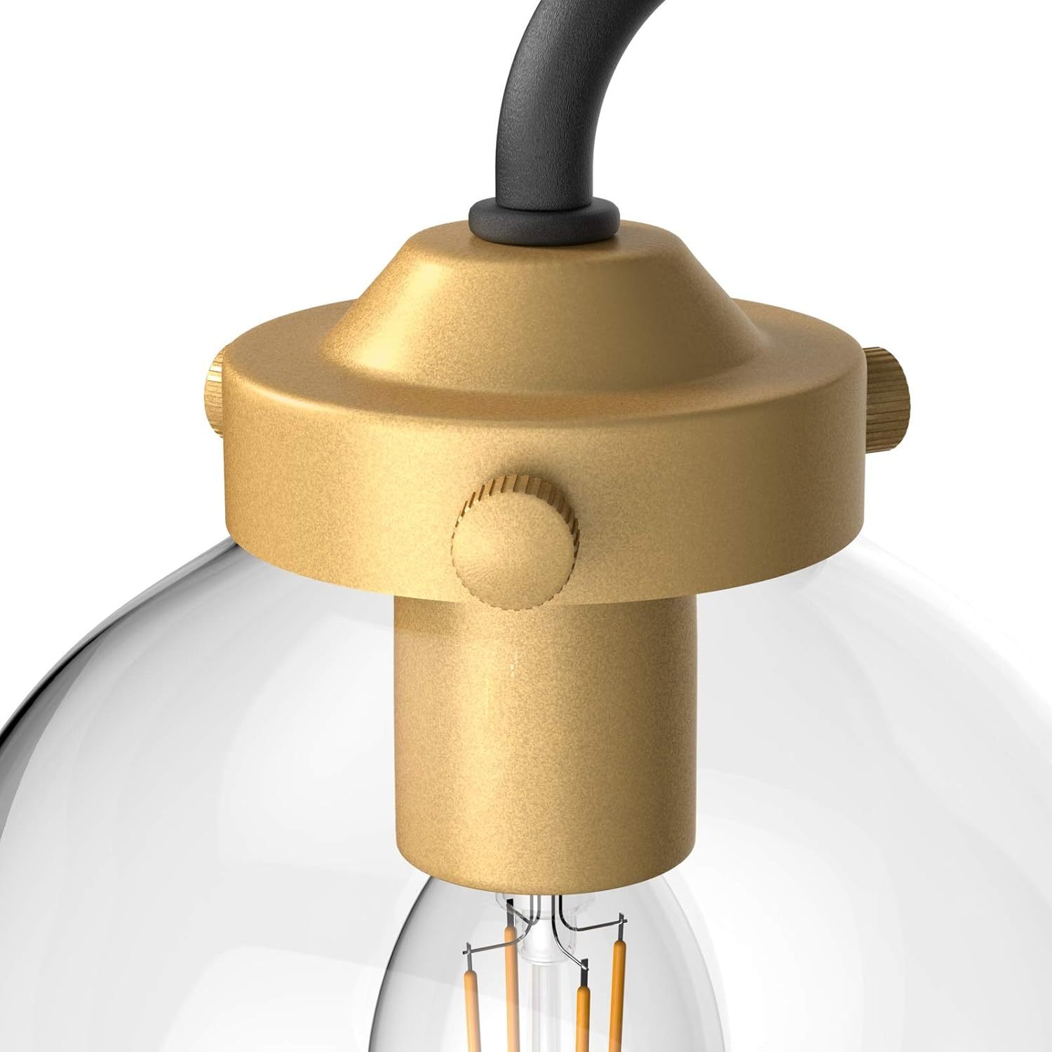 Rustic Industrial Wall Light Fixture 4-Light Clear Glass Vintage Bathroom Vanity Lights Over Mirror, Black/Golden Modern Vanity Light for Bathroom (Exclude Bulb)