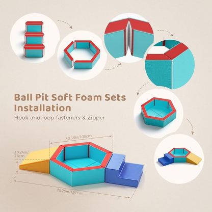 Foam Climbing Blocks with Ball Pit, Soft Play Climbing for Toddlers