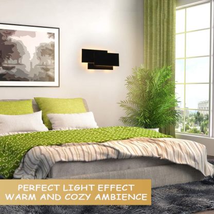 15.75”/36W LED Modern Wall Sconce Indoor Matte Black Wall Mount Light for Living Room Bedroom Staircase Hallway Warm White 3000K