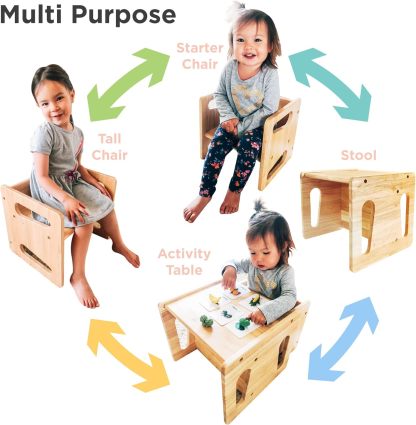 Table and Chair (12 inch) - Solid Wooden Toddler Chair/Table