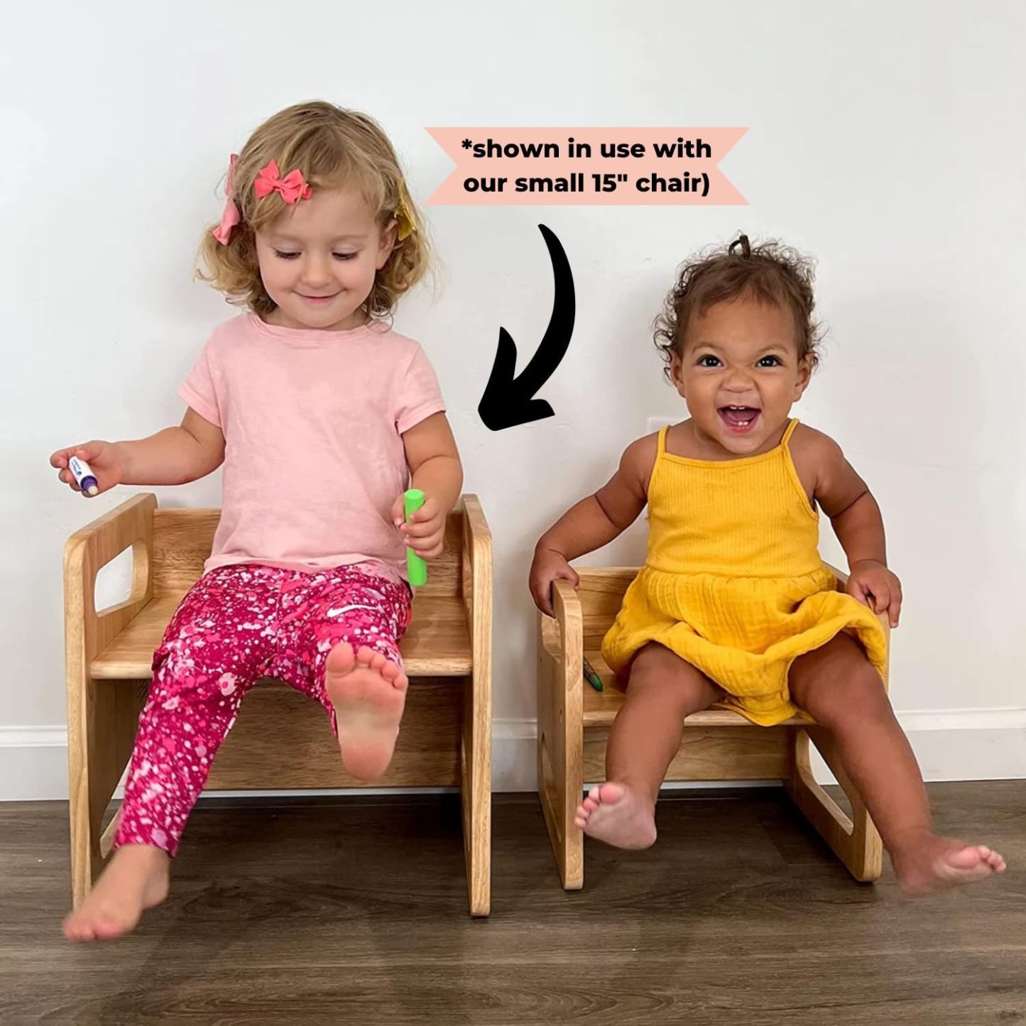 Table and Chair (12 inch) - Solid Wooden Toddler Chair/Table