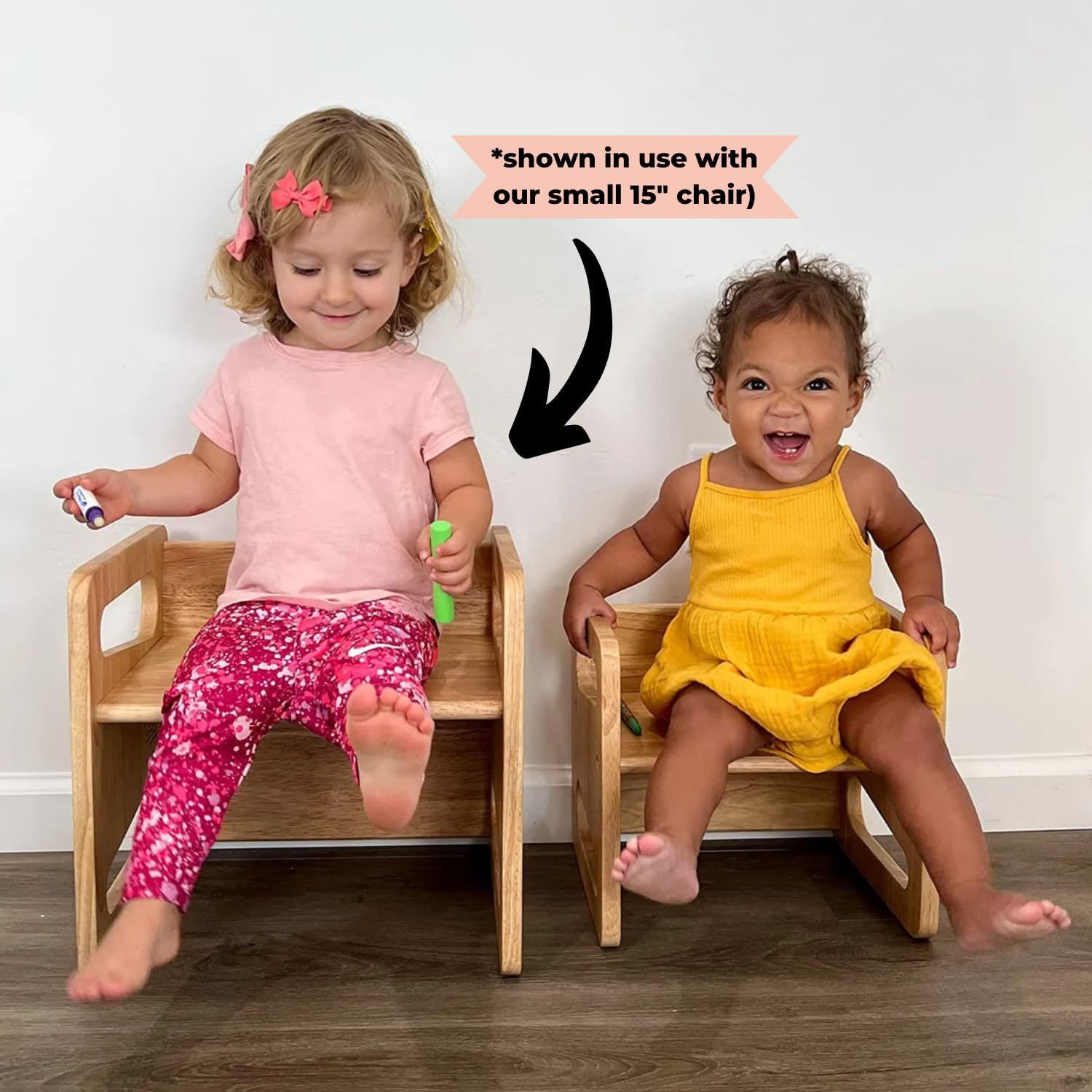 Table and Chair (12 inch) - Solid Wooden Toddler Chair/Table