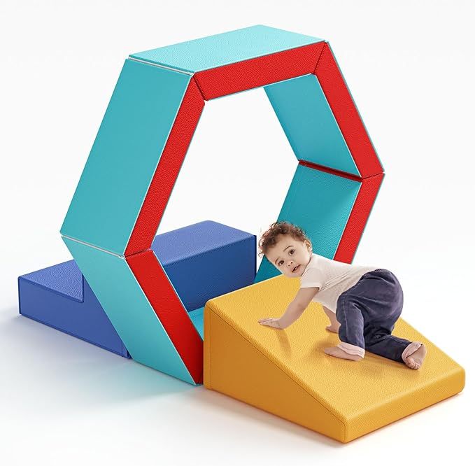 Foam Climbing Blocks with Ball Pit, Soft Play Climbing for Toddlers