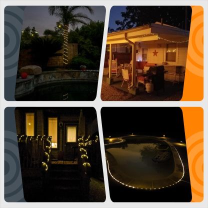 2 Pack Solar Rope Lights, Each with 100 LEDs 35.7 FT 8 Modes, Solar Rope Lights Outdoor Waterproof, Solar String Rope Lights for Outdoor Balcony Fence Patio Backyard Camping (Warm White)