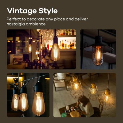 Edison Light Bulbs Dimmable, 60W Equivalent E26 Vintage Edison LED Light Bulbs 6 Packs