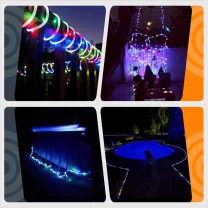 2 Pack Solar Rope Lights, Each with 100 LEDs 35.7 FT 8 Modes, Solar Rope Lights Outdoor Waterproof, Solar String Rope Lights for Outdoor Balcony Fence Patio Backyard Camping(Multicolor)