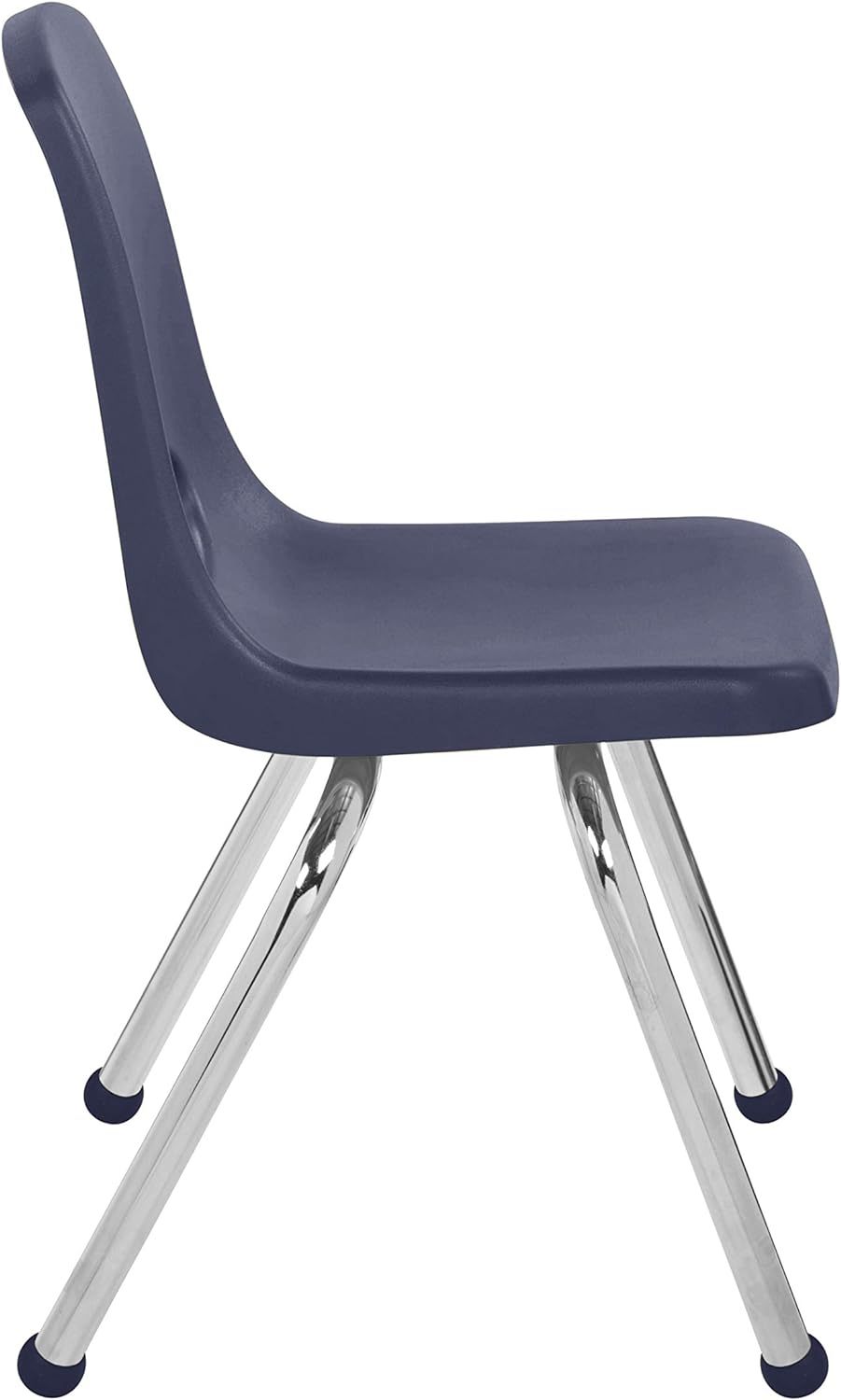School Stack Chair, Stacking Student Seat with Chromed Steel Legs and Ball Glides
