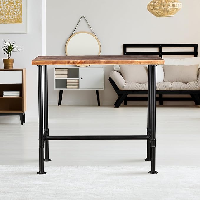Industrial 41.3inch Height Bar Table Vintage Pipe Design Bistro Table