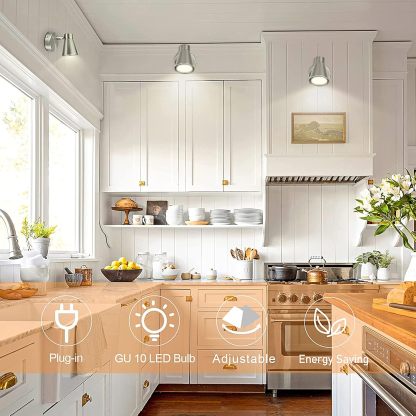 Track Lights Plug-in, Small Directional Wall Spotlight, Flush Mount Hallway Ceiling Light Fixture