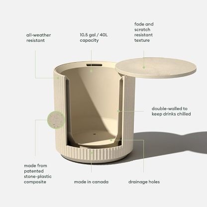 Outdoor Cooler Side Table - 2 in 1 - Designed for use as Outdoor Side Table