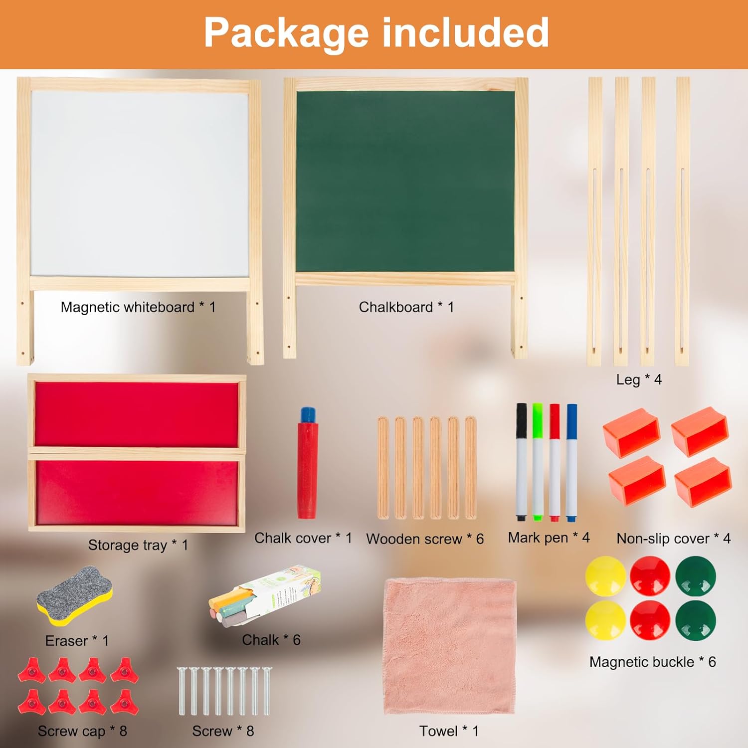 Wooden Easel for Kids, Standing Art Easel for Kids 3, 4, 5, 6, 7, 8 Years Old Boy & Girls