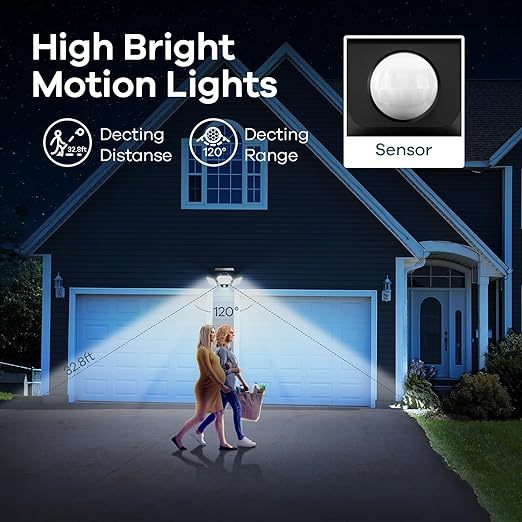 Solar Outdoor Lights, IP65 Waterproof 1600 Lumens 108 LEDs Solar Flood Lights Outdoor 2 Pack